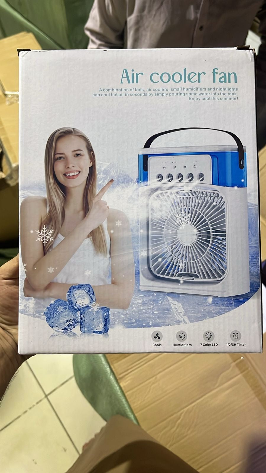 Portable Mini Air Cooler Fan with Evaporative Cooling – 3 Speed Household Air Conditioner | Random Color