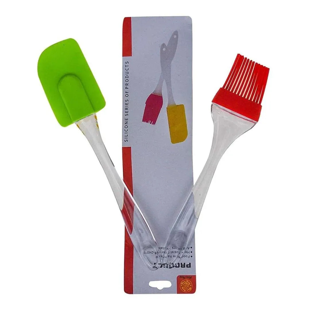 Pack of 2 BBQ Oil Brush & Large Spatula Set – Kitchen & Grill Cooking Tools