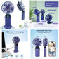Portable Mini Handheld Fan with Digital Display 5 in 1 Multipurpose USB C Rechargeable Fan with Cable | Random Color